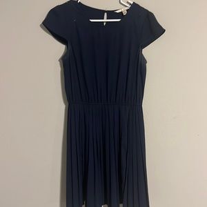 Navy blue cap sleeve dress
